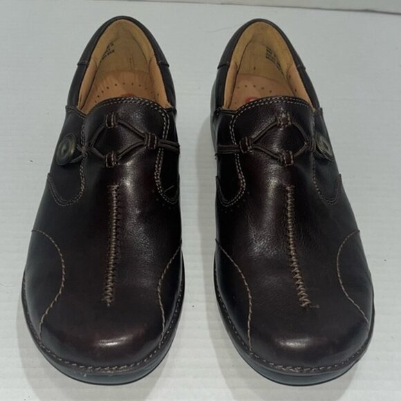 Clarks Unstructured Un Loop Brown Leather Slip-On Comfort Shoes NWOT Size 9M - Picture 4 of 9